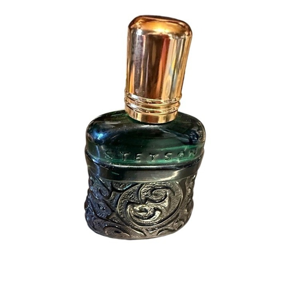 Stetson Sierra Cologne Men Green Embossed Glass Bottle Coty Inc. Full 1.75 oz
